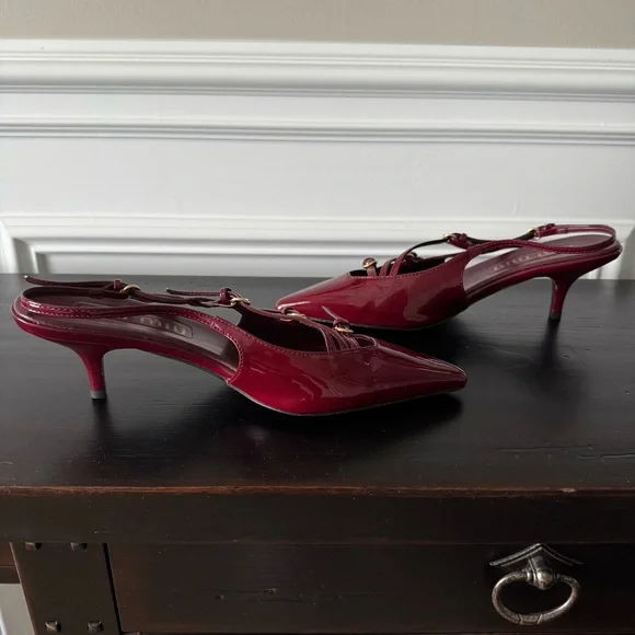 MIU MIU 55 patent leather slingback pumps - Picture 4 of 9